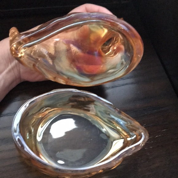 Glass Art Vintage Glass Marigold Carnival Glass